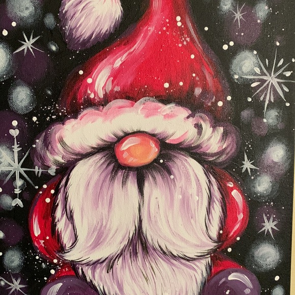 SALE!! Santa holiday gnome painting #2 handmade - Picture 3 of 10